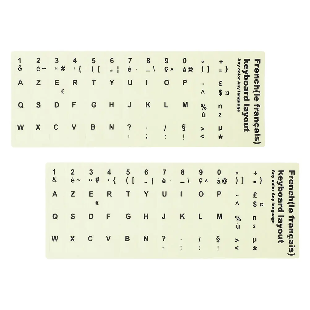 

2 PCS Luminous Stickers Glow The Dark Key Illuminated Keyboard Letter Overlays Glowing Alphabet