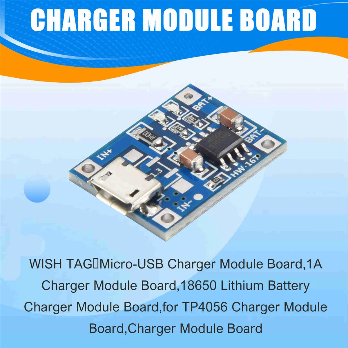 Cargador de batería de litio micro-usb 1A Li-Ion 18650, carga para placa de módulo