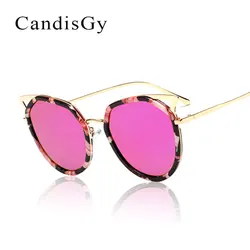 Women Mirror Pink Vintage Cat Eye Hipster Sunglasses Fashion Brand Designer Lady Sun Glasses Eyewear Female