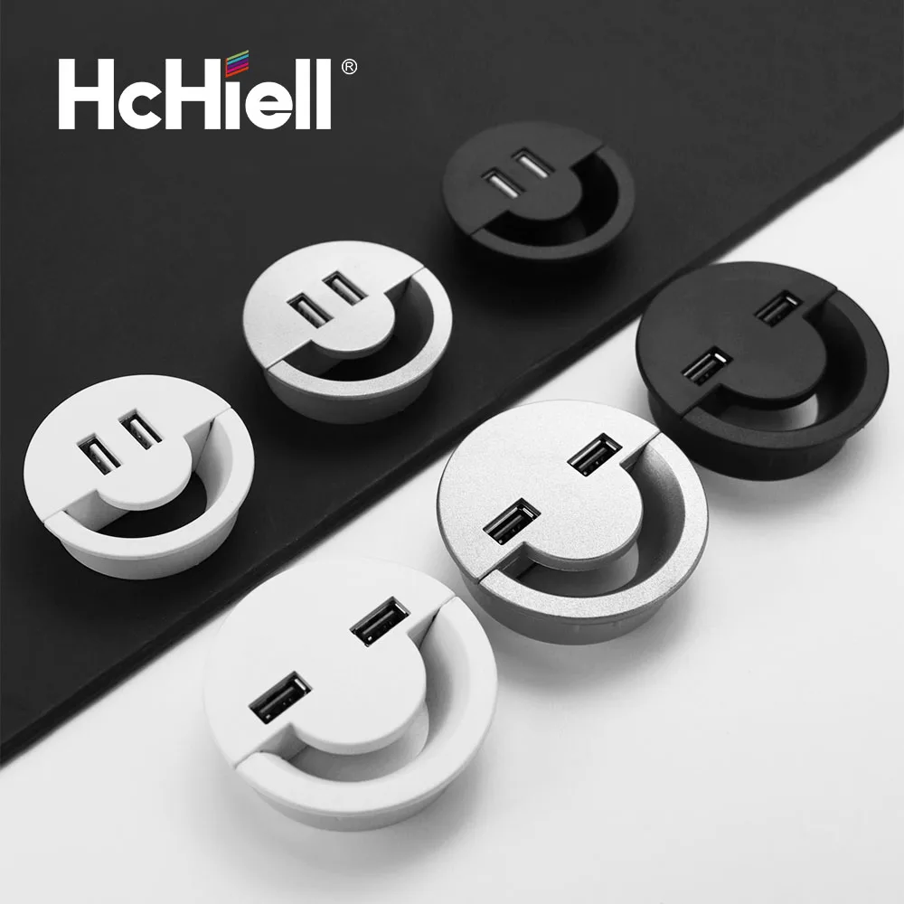 New USB Smiling Circular Plastic Computer Desk Organizer And Cables  Managem For Table Wire Cover Gorment Holes Table Computer