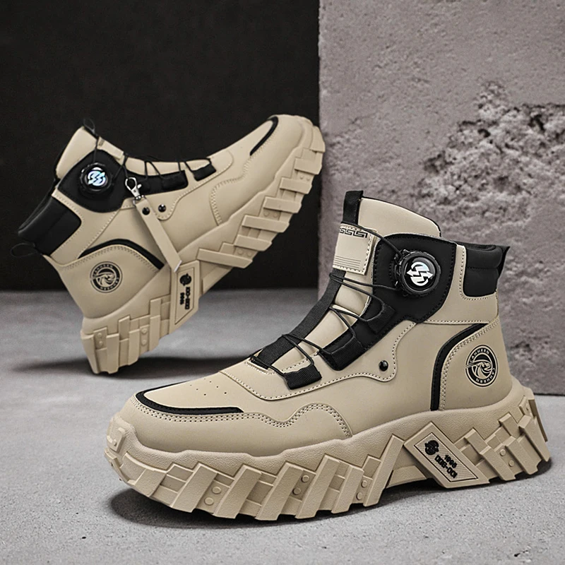 أحذية الخريف للرجال أحذية قصيرة عالية الجودة أحذية جلدية عادية موضة أحذية الكاحل الصحراء