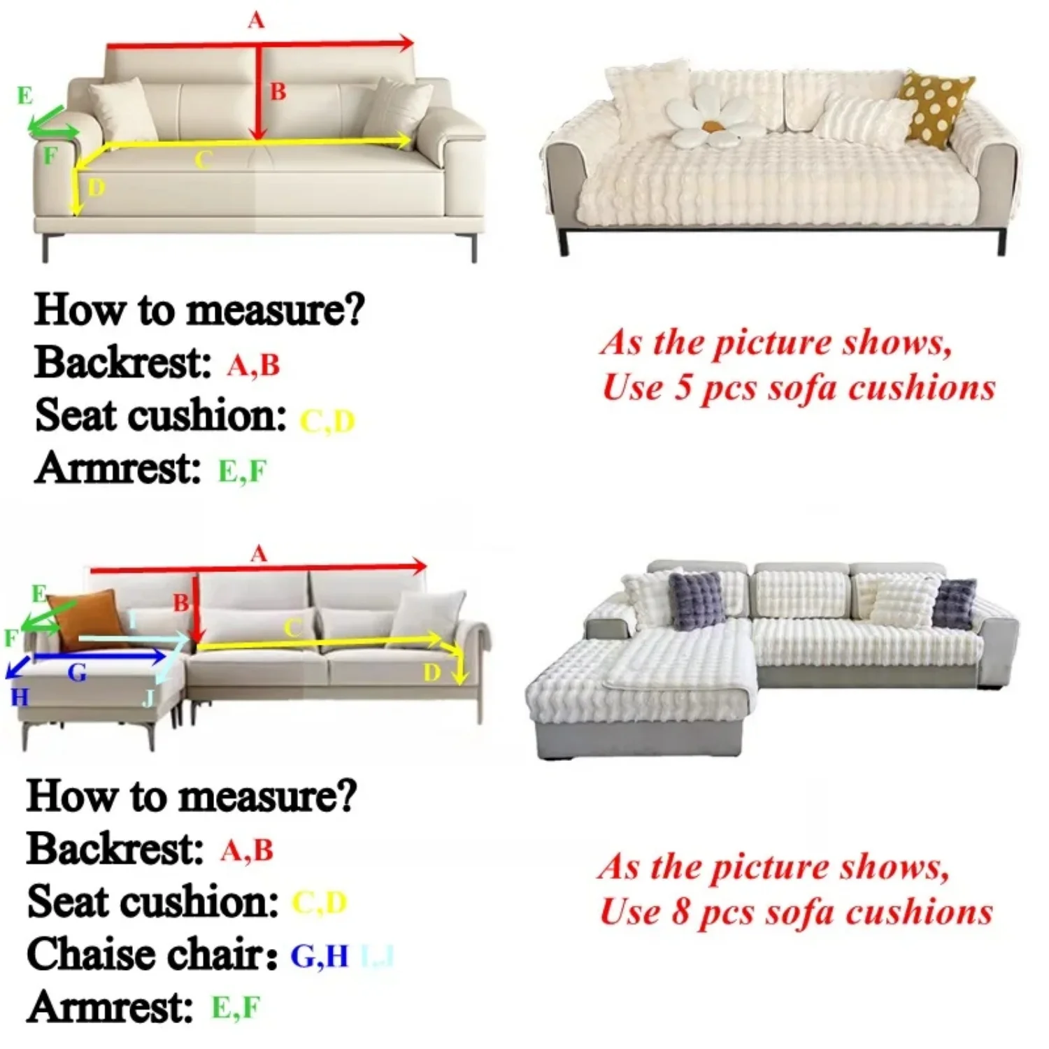 Verdicken Nachahmung Kaninchen Fell Plüsch Sofa Schonbezug Nicht-slip Weiche Sofa Handtuch Couch Kissen Für Wohnzimmer Moderne Wohnkultur – Detail 2