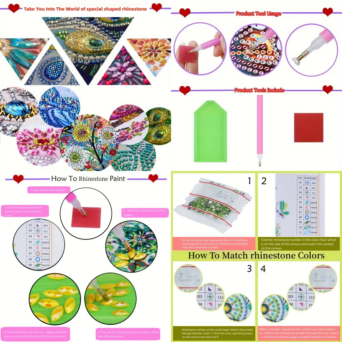6-Piece Diamond Painting kit Bookmark Mandala Pattern PU leather Material Suitable for Painting lovers, Holiday gifts view 6