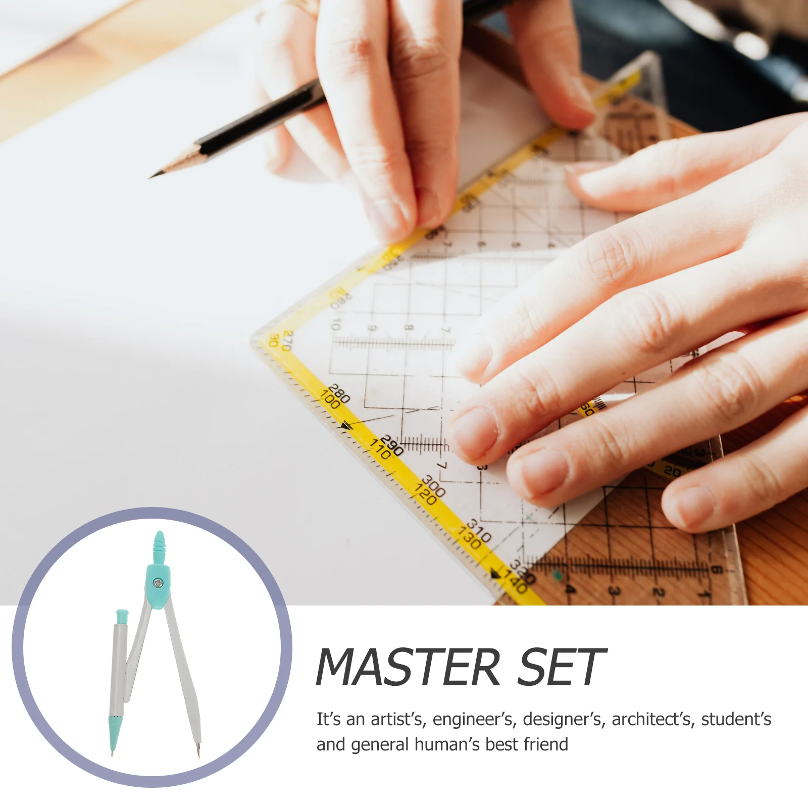 

4Sets Student Geometry Compasses Set Portable Drawing Tools Office Math Teaching Tools Professional Compass with