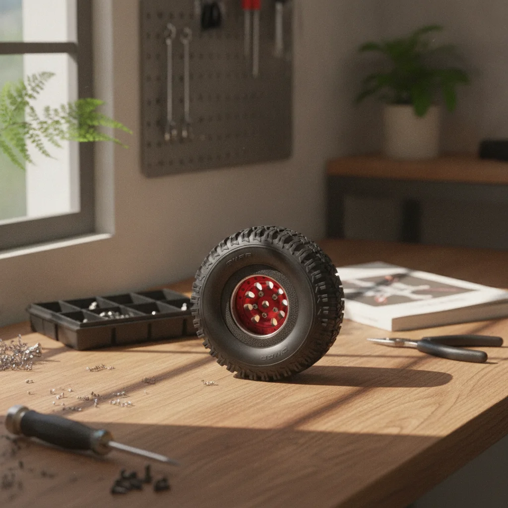 6 Pieces RC Wheel and Tire Assemblies Multi-Spoke Wheel and Tire Set Beadlock Rim High Grip Tires Rugged for Hobbyists
