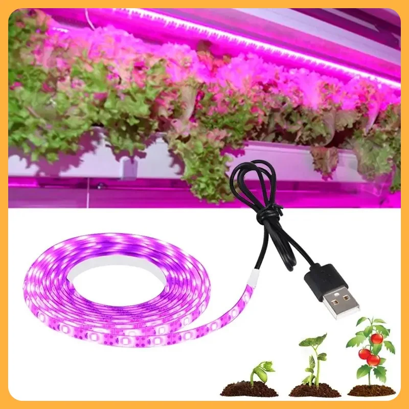 

Full Spectrum Waterproof LED Plant Grow Strip , USB Cuttable For Potted Plants,Succulent Hydroponics Plant Strip Light,1-5M