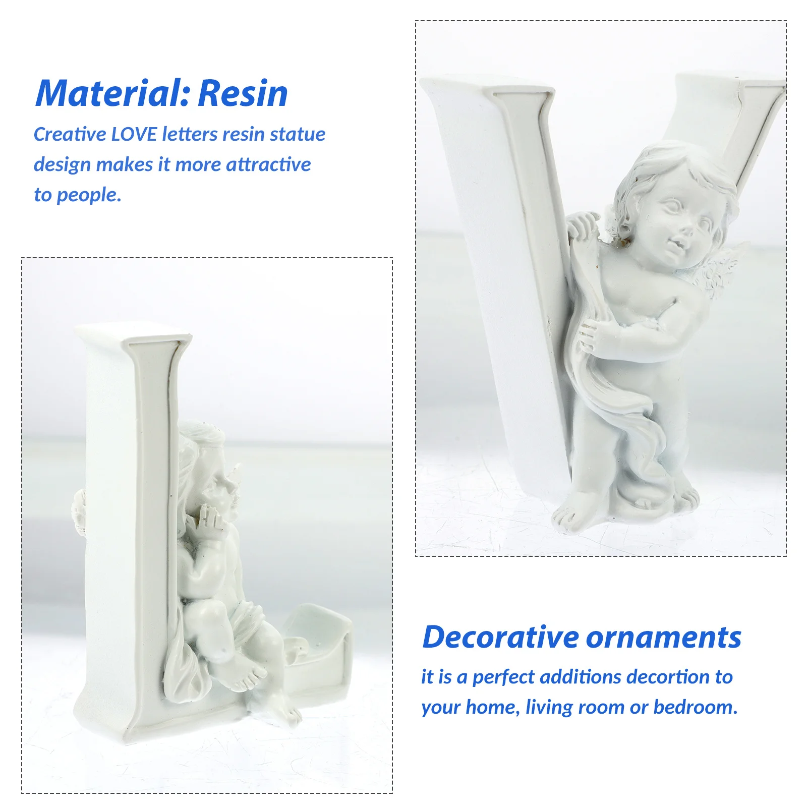 

1Set Resin Letters Statue Creative Home Decor Wedding Engagement Birthday Ornament Love Statue Ornament