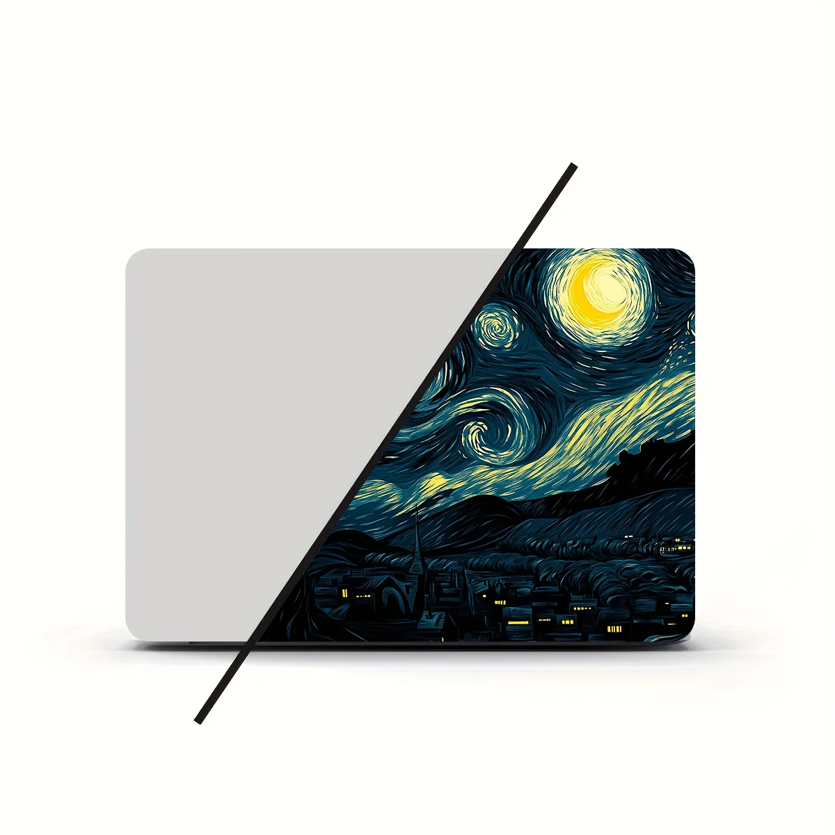حافظة فنية للكمبيوتر المحمول مكونة من قطعتين من السماء المرصعة بالنجوم، ملصق جلدي عالمي للكمبيوتر المحمول، ملصق جلدي للكمبيوتر المحمول غير قابل لإعادة الاستخدام #4
