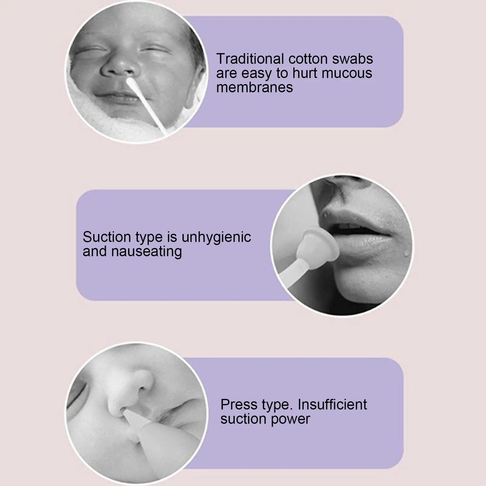 

Manual Snot Sucker For Baby infant Nasal Aspirator Reusable Washable Mucus Removal Device Nasal Cleaner For Home Travel