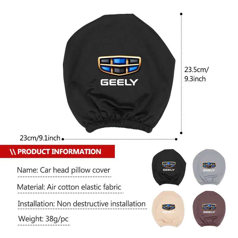 Car Seat Headrest Elastic Protective Pillow Protective Cover For Geely LC EC8 Atlas CK2 CK3 GT GC9 Geometry C Tugella GX3 CK