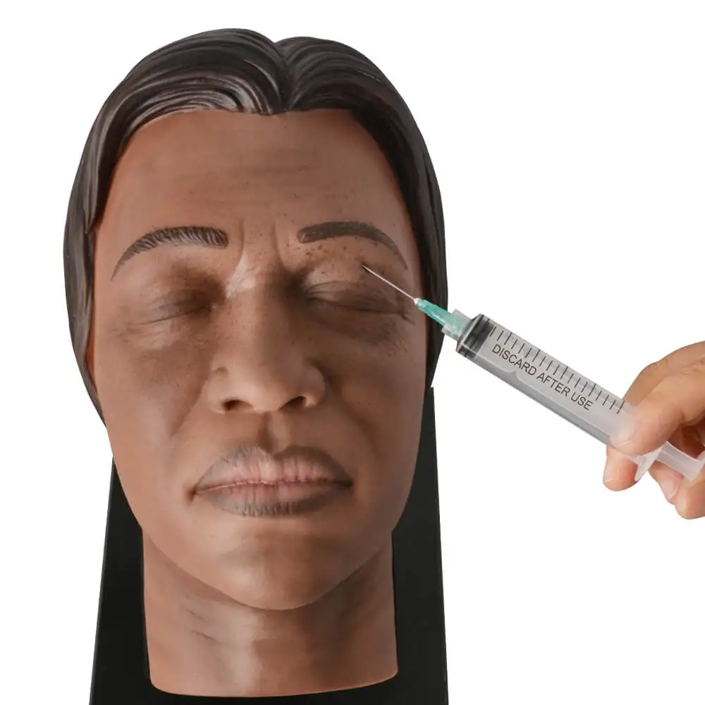 Ultrasist Facial Injection Training Mannequin Head with Dark Skin Common Facial Issue for Micro-Plastic Teaching Medical Student