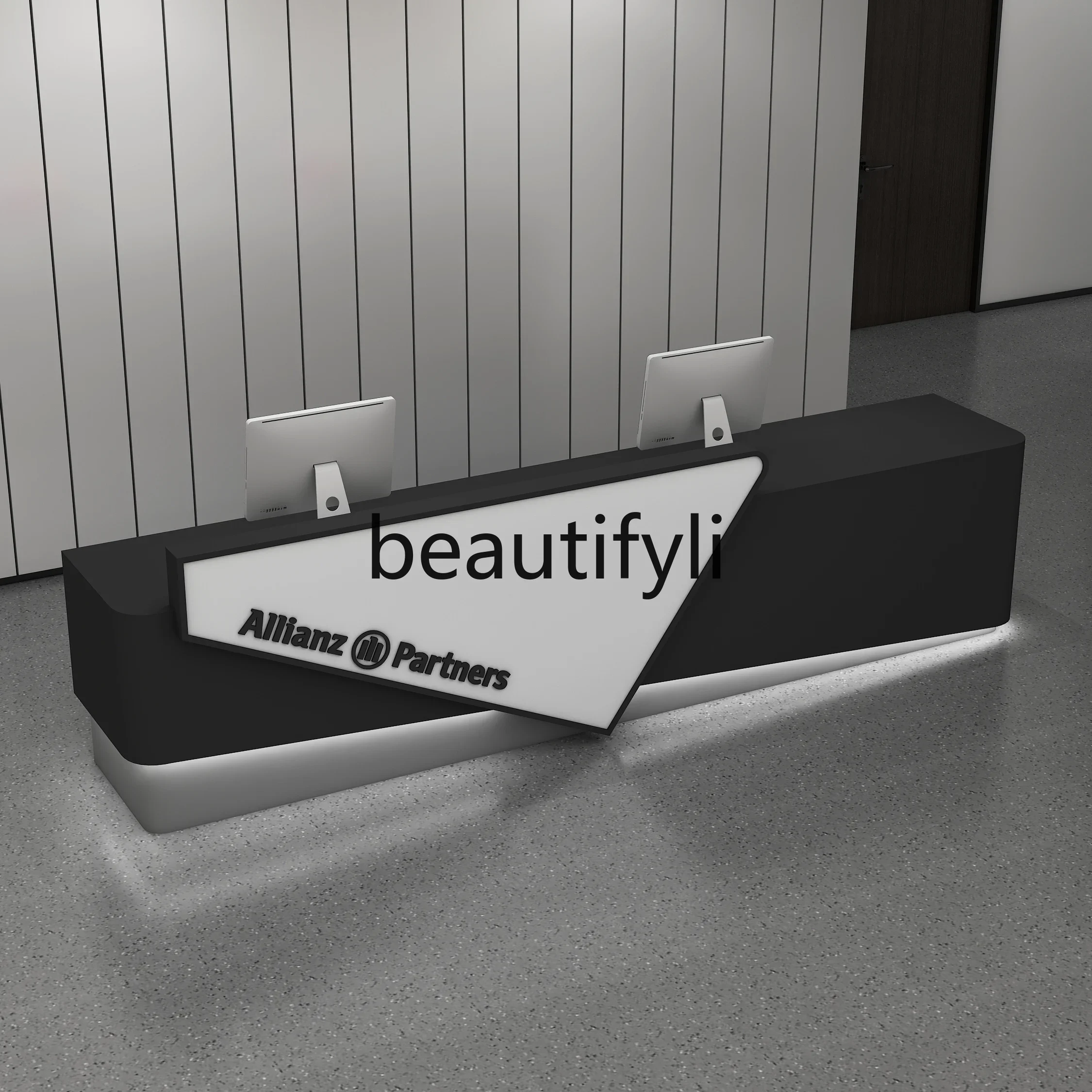 

Company reception counter Simple modern beauty salon checkout page Training institution Exhibition hall Integrated counter