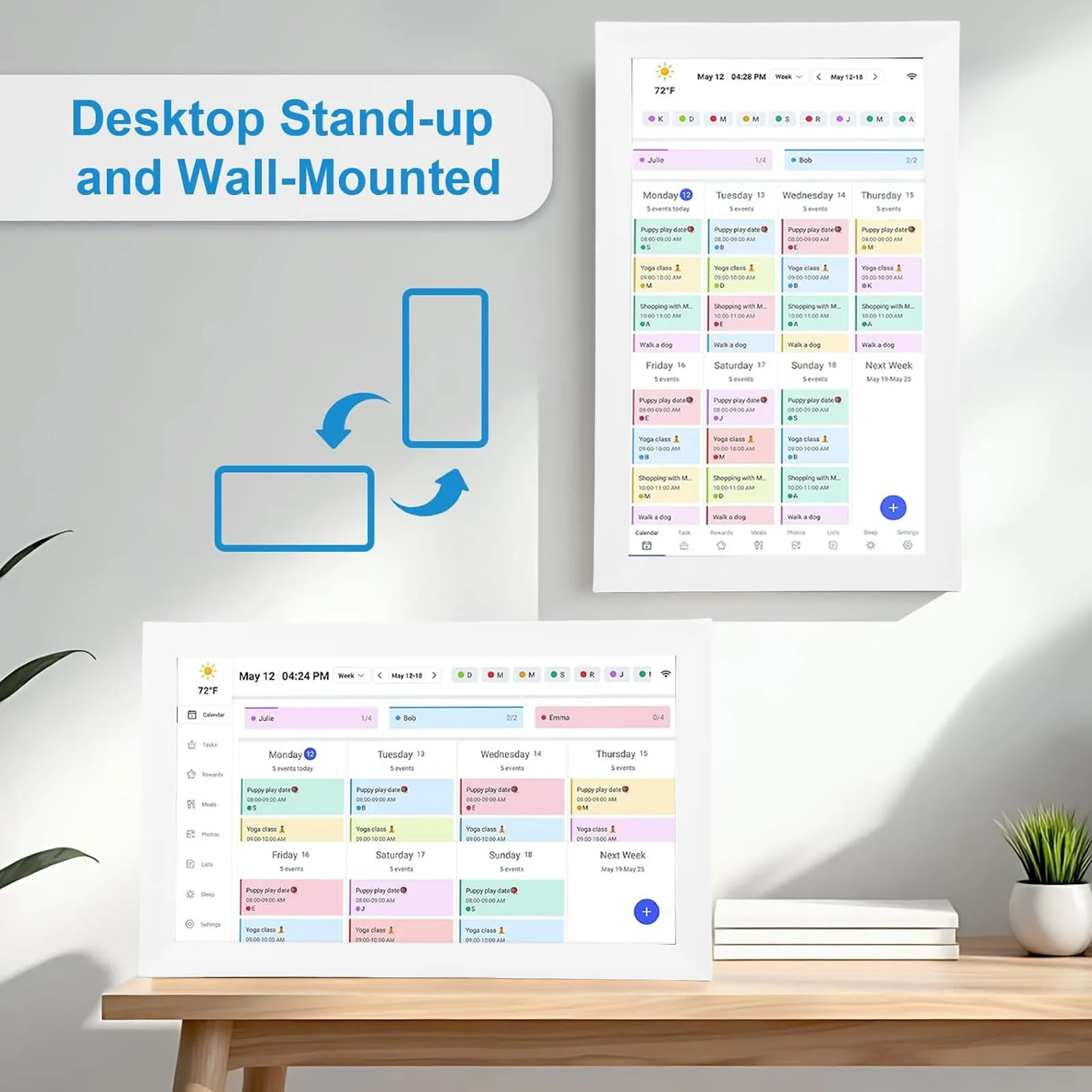 15.6 Inch Intelligent Electronic Calendar WiFi Smart Touchscreen Interactive Display Wall Desk Mount APP Control 32GB 2 Way Syn
