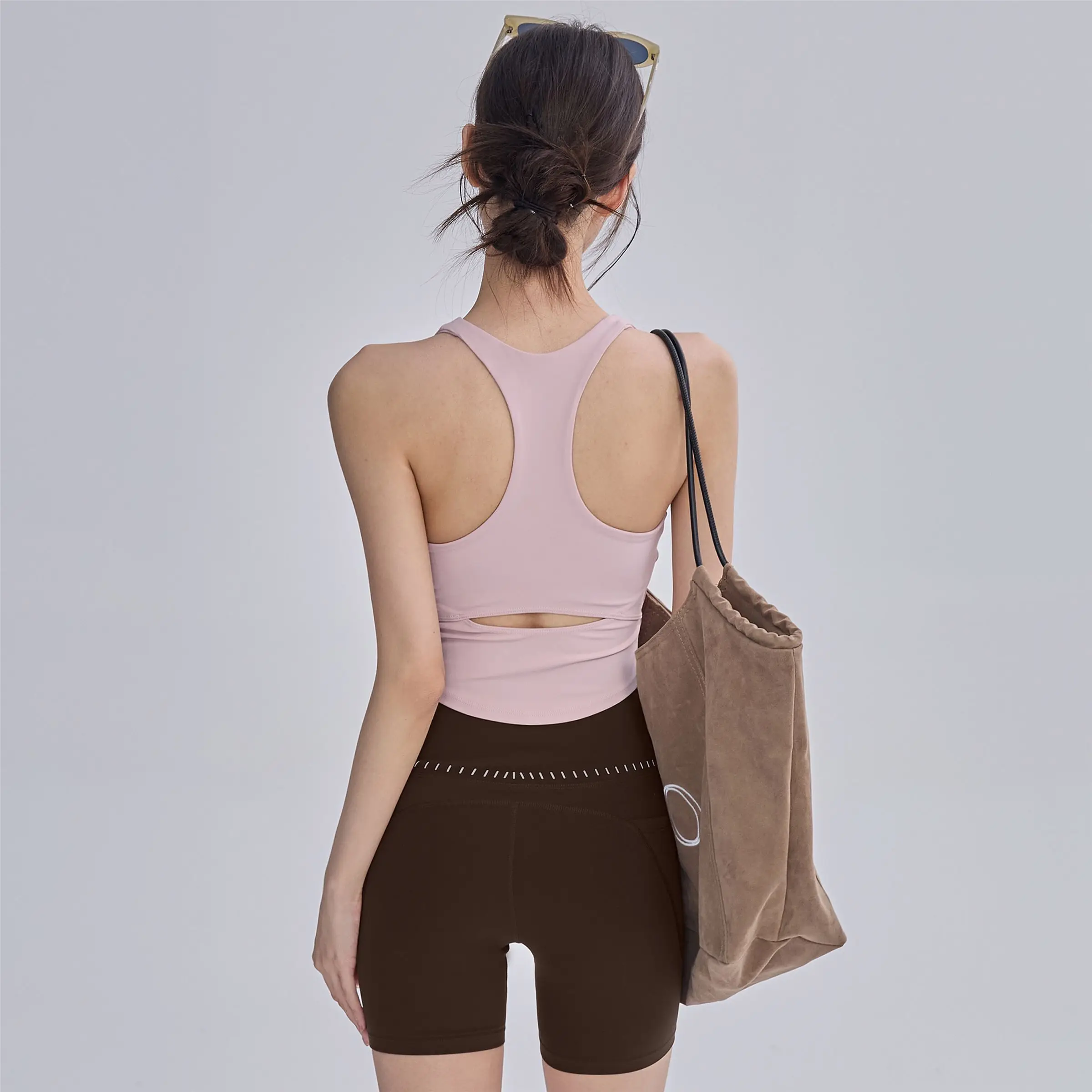 Women's Yoga Sports Bra Tank Top with Chest Pad Running Fitness Pilates Training Slimming Back  Summer Sportswear