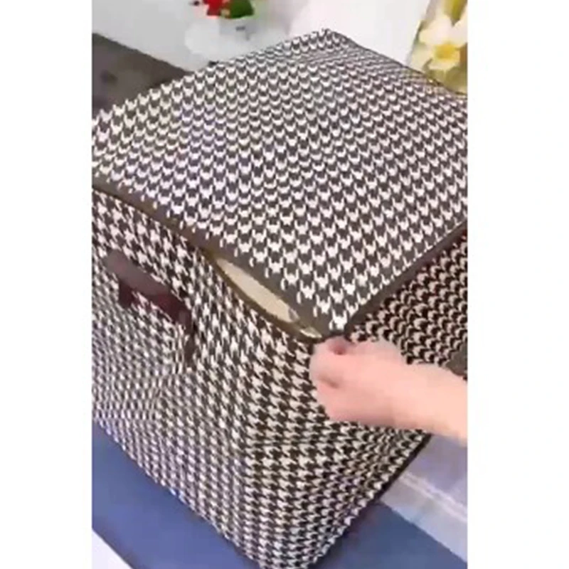 Folding Clothes Storage Bag Visible Portable Wardrobe Sorting Clothes Storage Box with Reinforced Handle for Bedding Quilt image 6