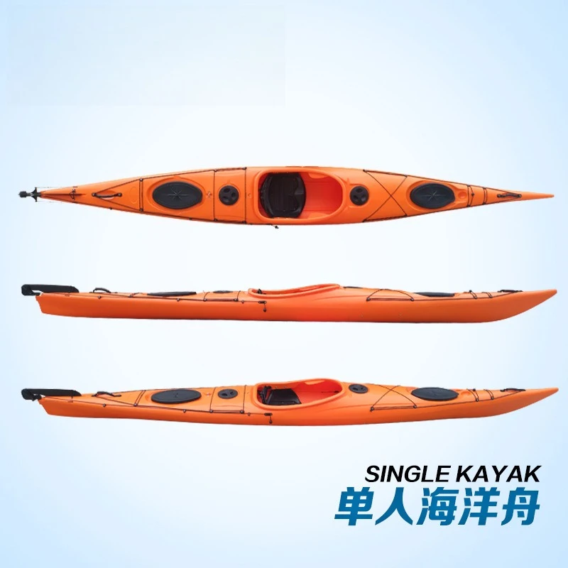 Einsitzer-Kajak, Plastik-Kanu, Rotationsgeformtes Hartschalen-Kajak für den Ozean, 1-Personen-Paddelboot, Langlebiges und Stabiles Wasserfahrzeug