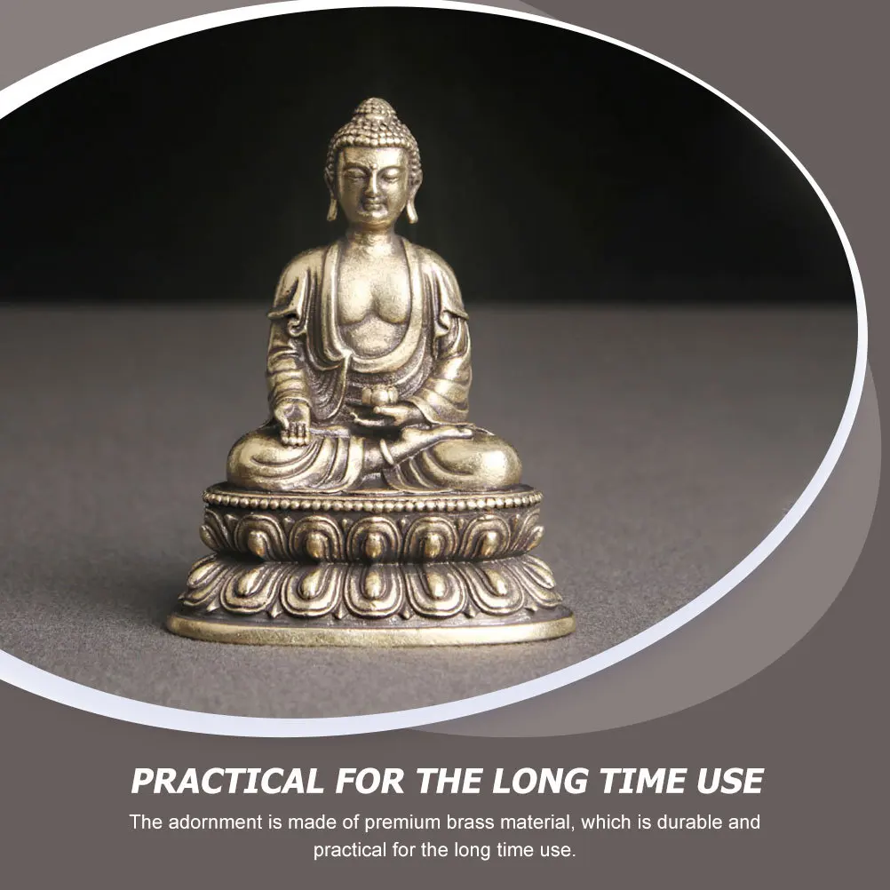 

Retro Brass Buddha Statue Exquisite Desktop Decor Creative Buddhist Ornament Brass Craft Tabletop Decoration Buddha Decor