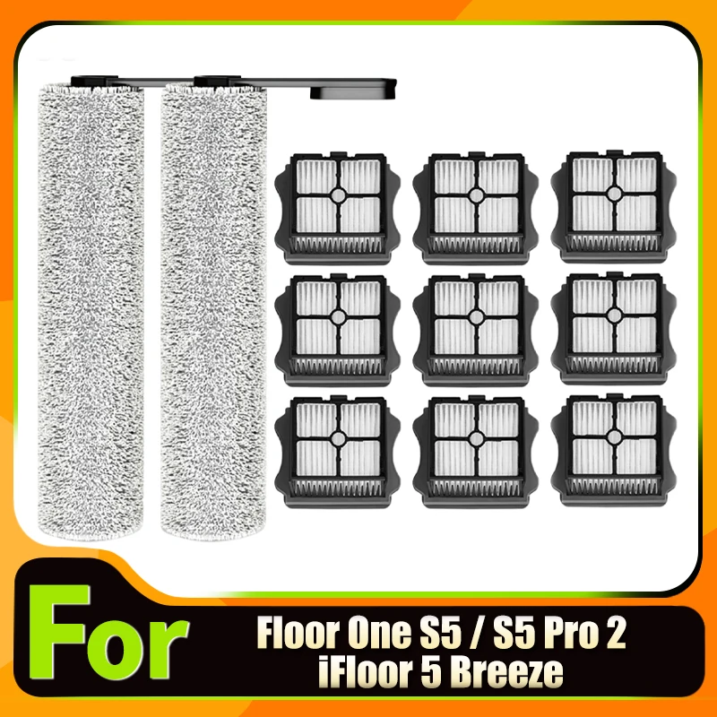 

For Tineco Floor One S5 / S5 Pro2 / iFloor 5 Breeze Vacuum Cleaner Accessories Roller Brush Hepa Filter Replacement Spare Parts
