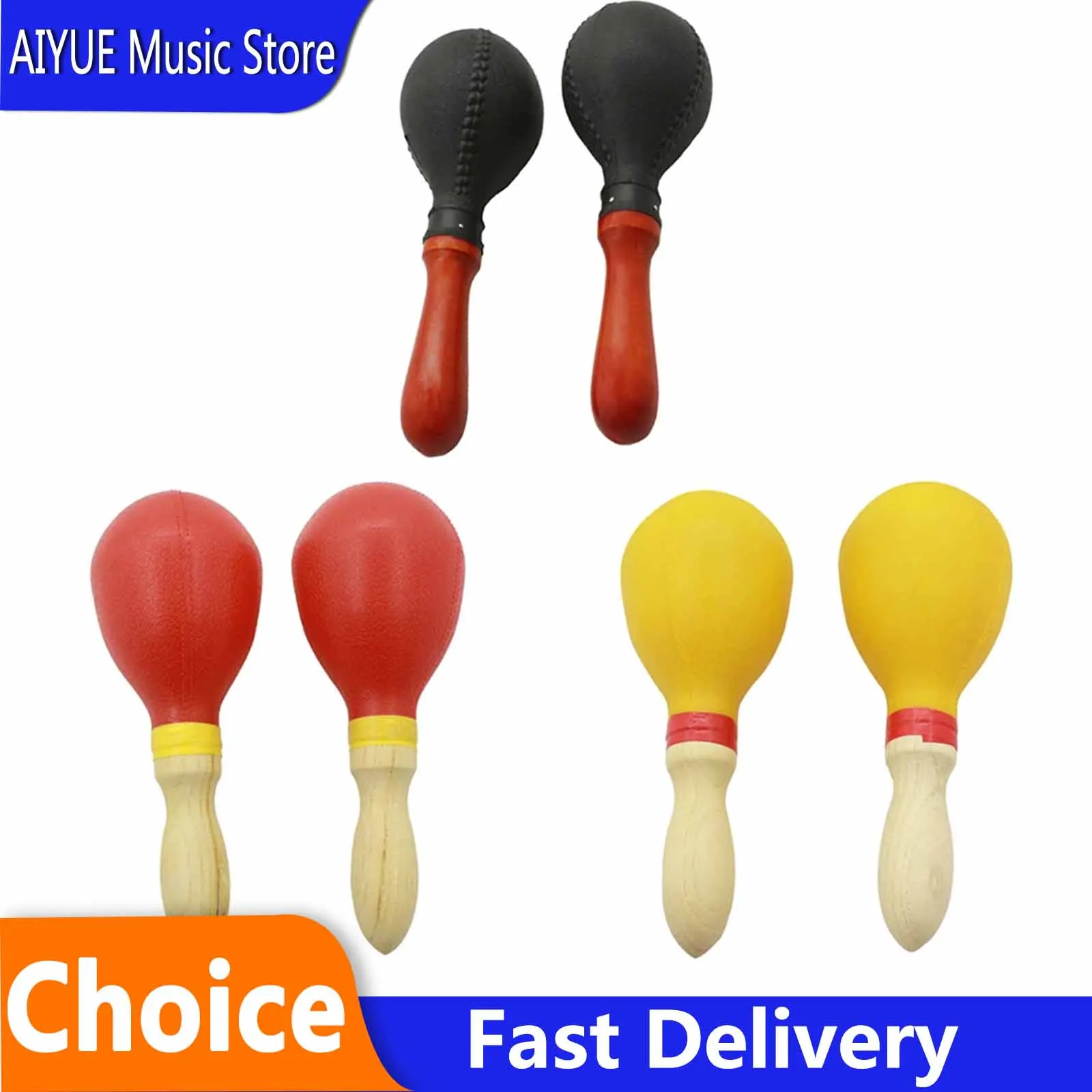SALDE Orff Rattles Sand Hammer Percussion Instrument for KTV Party Wooden Maracas Baby Shaker Kids Educational Tools