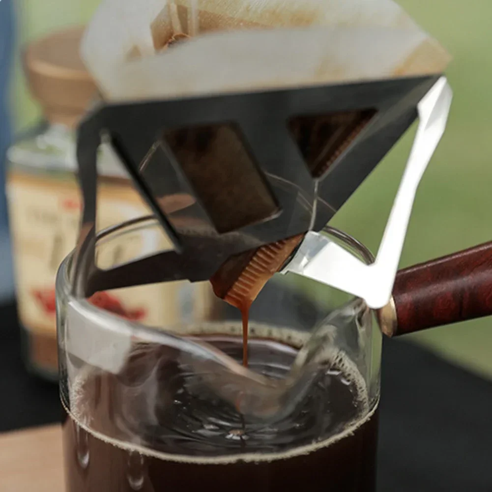 Tazza con filtro per caffè in acciaio inossidabile Pieghevole portatile riutilizzabile Gocciolatore per caffè Caffettiera Porta tè con custodia per esterno