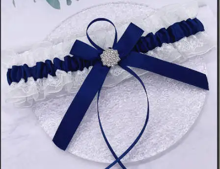 Bruiloft Kousenband Set Hartvormige Strass Kousenband Witte Kanten Kousenband Blauw Bruiloft Accessoire Bruids Kousenband Cadeau Sexy Accessoires