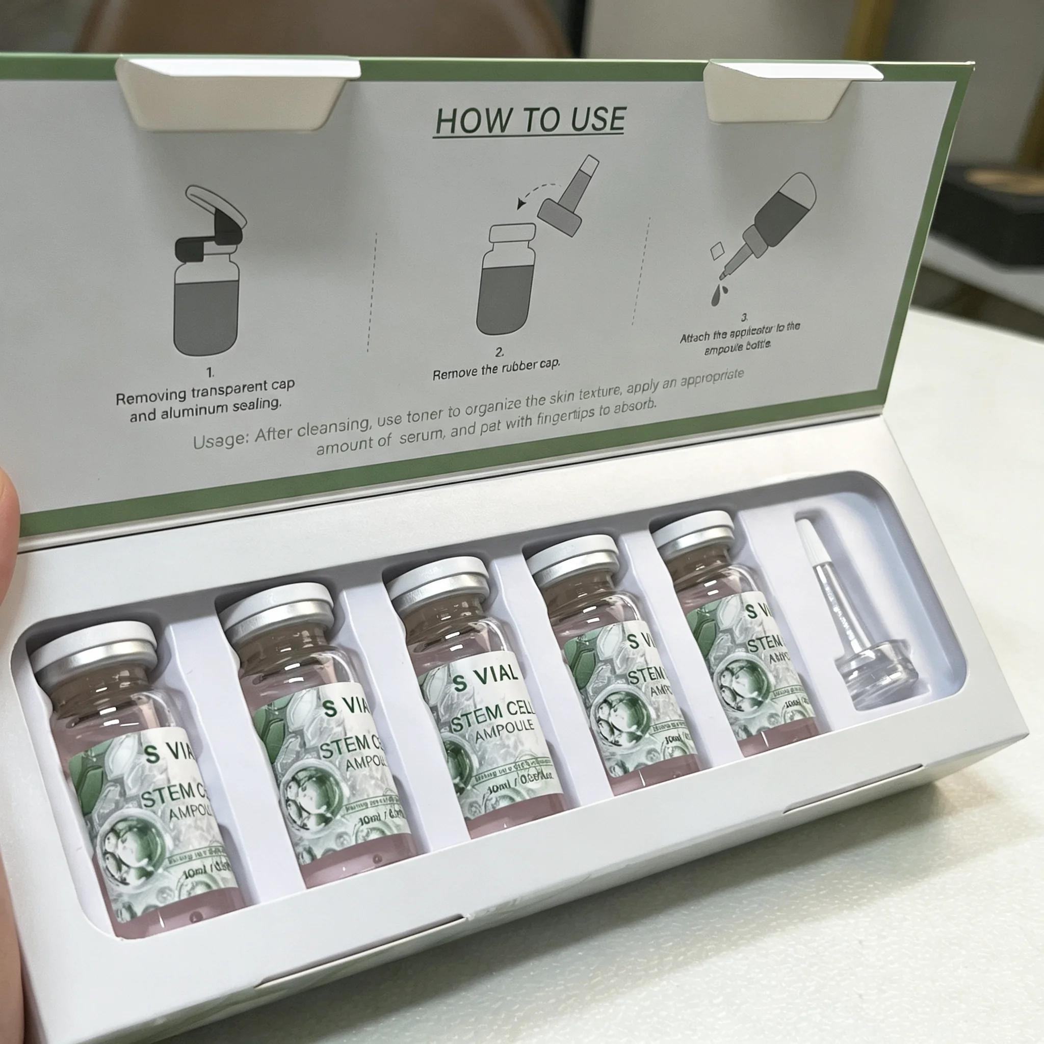 Korean 10ml*5 Vials Anti-Aging Serum Kit Collagen Hyaluronic Acid Anti-Wrinkle Firming Pore Minimizing & Hydrating Daily Care