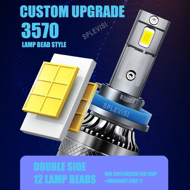 2 قطعة متينة وموثوقة H11 H8 H9 711 سيارة السيارات LED المصباح منخفضة شعاع لمبات 12 فولت 200 واط 6000 كيلو الأبيض المقاومات المدمج في #2