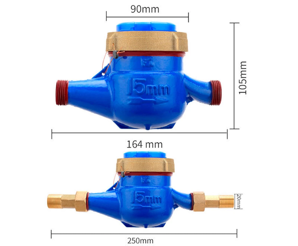 Contatore dell\'acqua secca Ningbo contatore dell\'acqua digitale rotante casa di noleggio domestica 4 punti 6 punti 1 pollice acqua meccanica