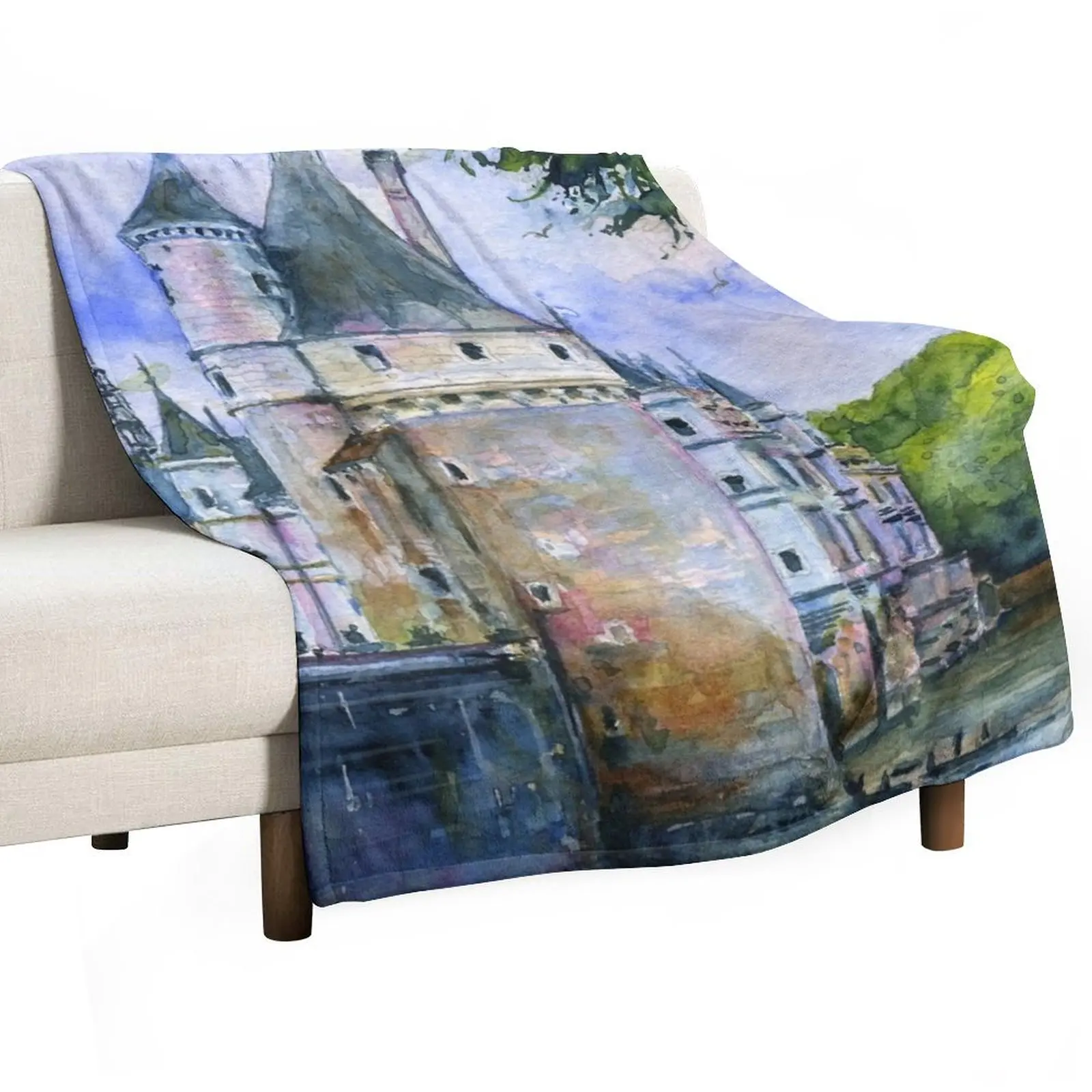 Chenonceau Castle France Throw Blanket manga Retros Luxury Designer Weighted Blankets