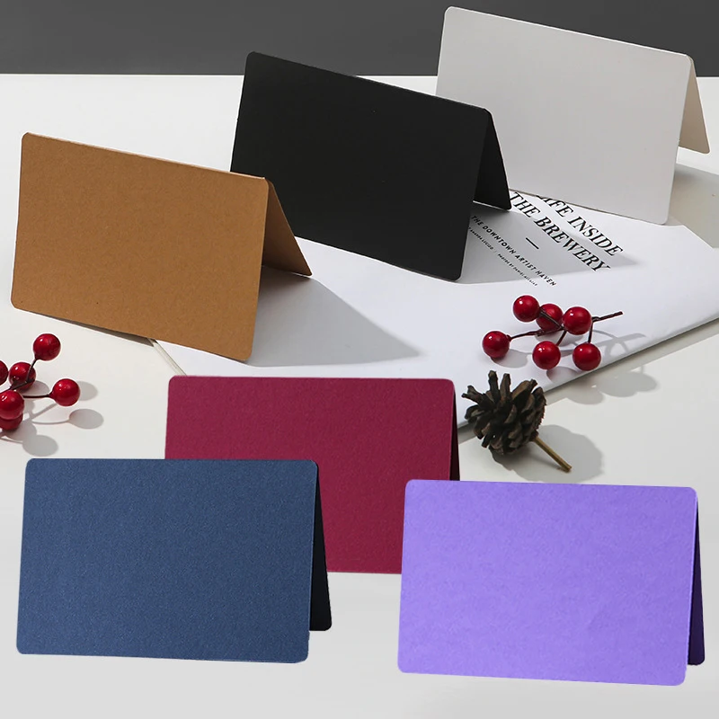 10 pçs papel kraft em branco cartões dobrável multi-purpose cartão de papel duro casamento festival envelope cartão de convite