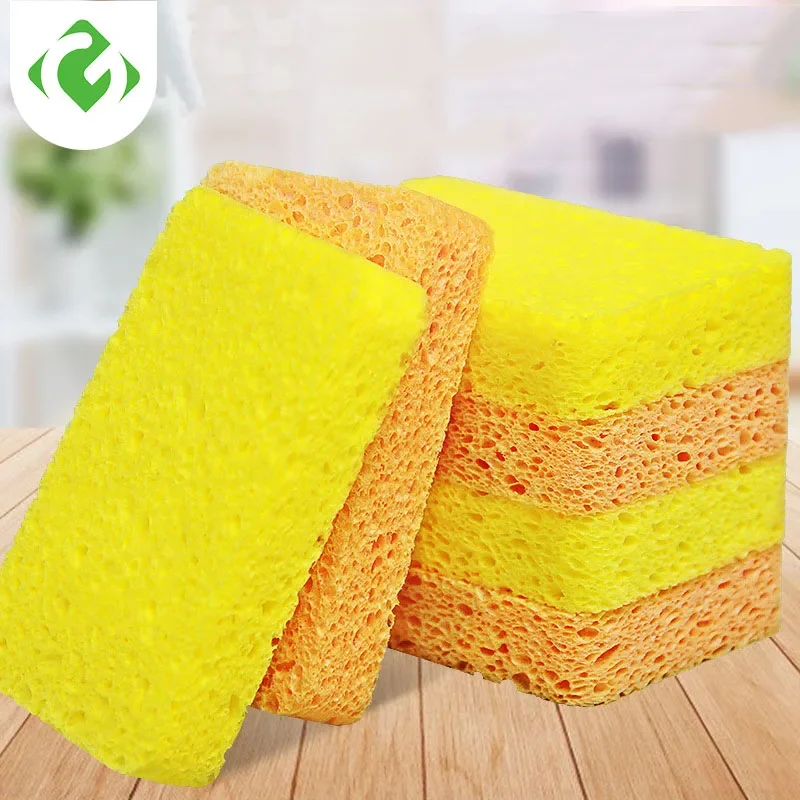 Innovative technology wood pulp cotton Dish washing cloth Degradable cleaning sponge Repeatedly Household Cleaning Tools Square