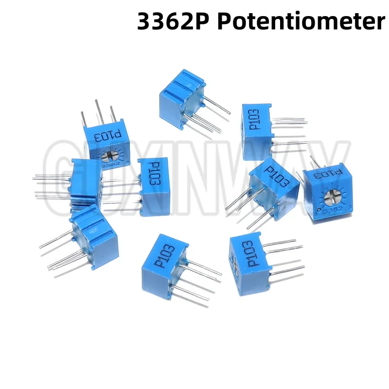 10 Buah Resistensi Seri 3362P 101 201 501 102 202 502 103 Potensiometer Pemangkas Trimpo 3362 500R 1K 2K 5K 10K 20K 50K 100K