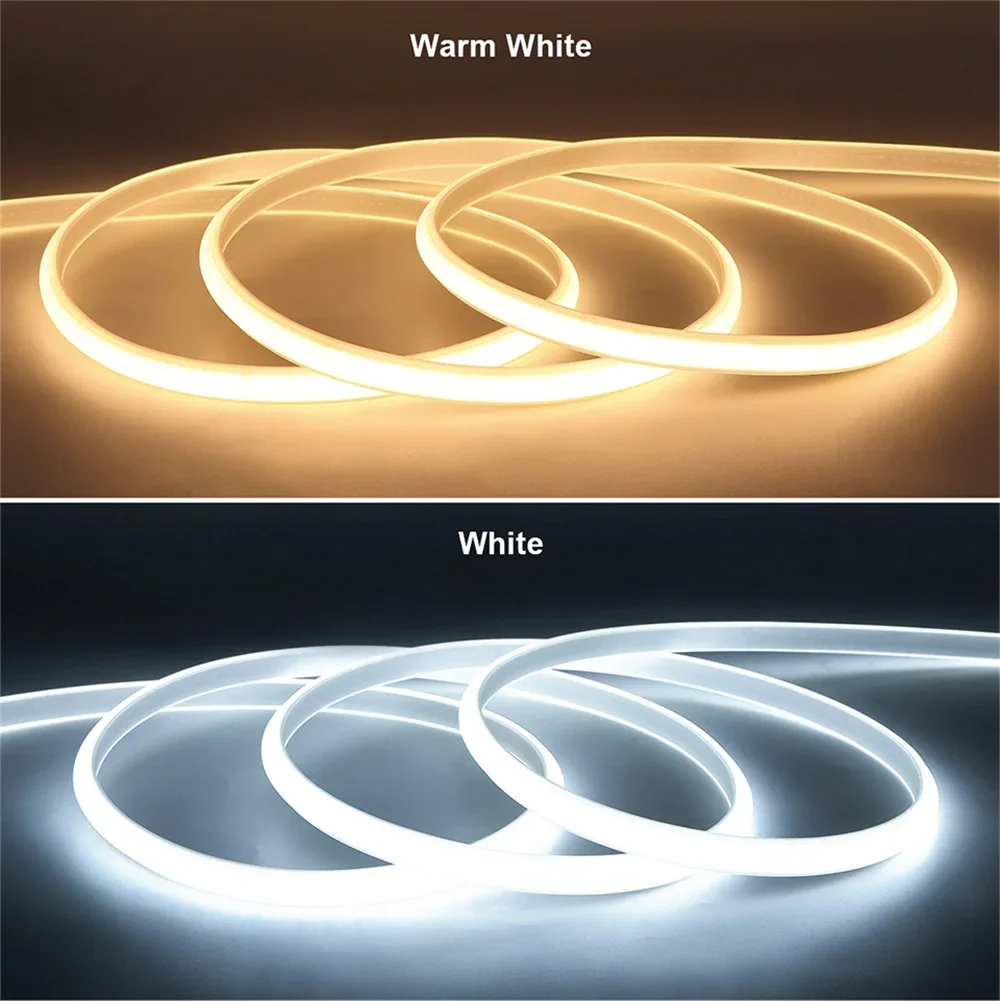 220v COB Led Ribbon Adhesive High Brightness Led Strip do pokoju Wodoodporna taśma Led Elastyczna wstążka do ogrodowego oświetlenia zewnętrznego