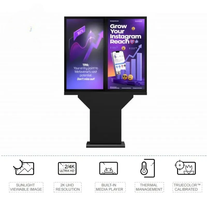 Waterproof 2000 4000nits Outdoor Restaurant Drive Thru Digital Menu Board Kiosk Solution Advertising Playing Screen Display