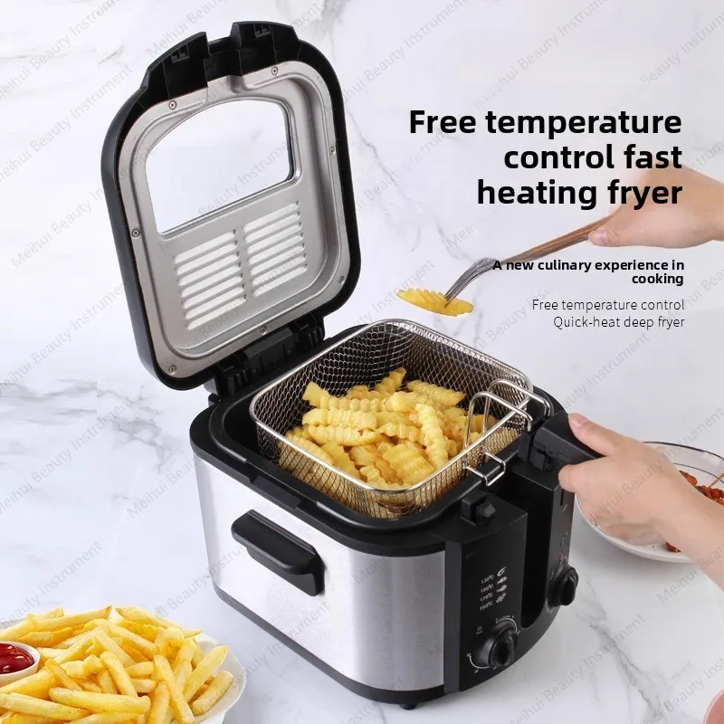 High Power Removable Liner Electric Fryer Home Commercial Chicken Chops French Fries Fryer