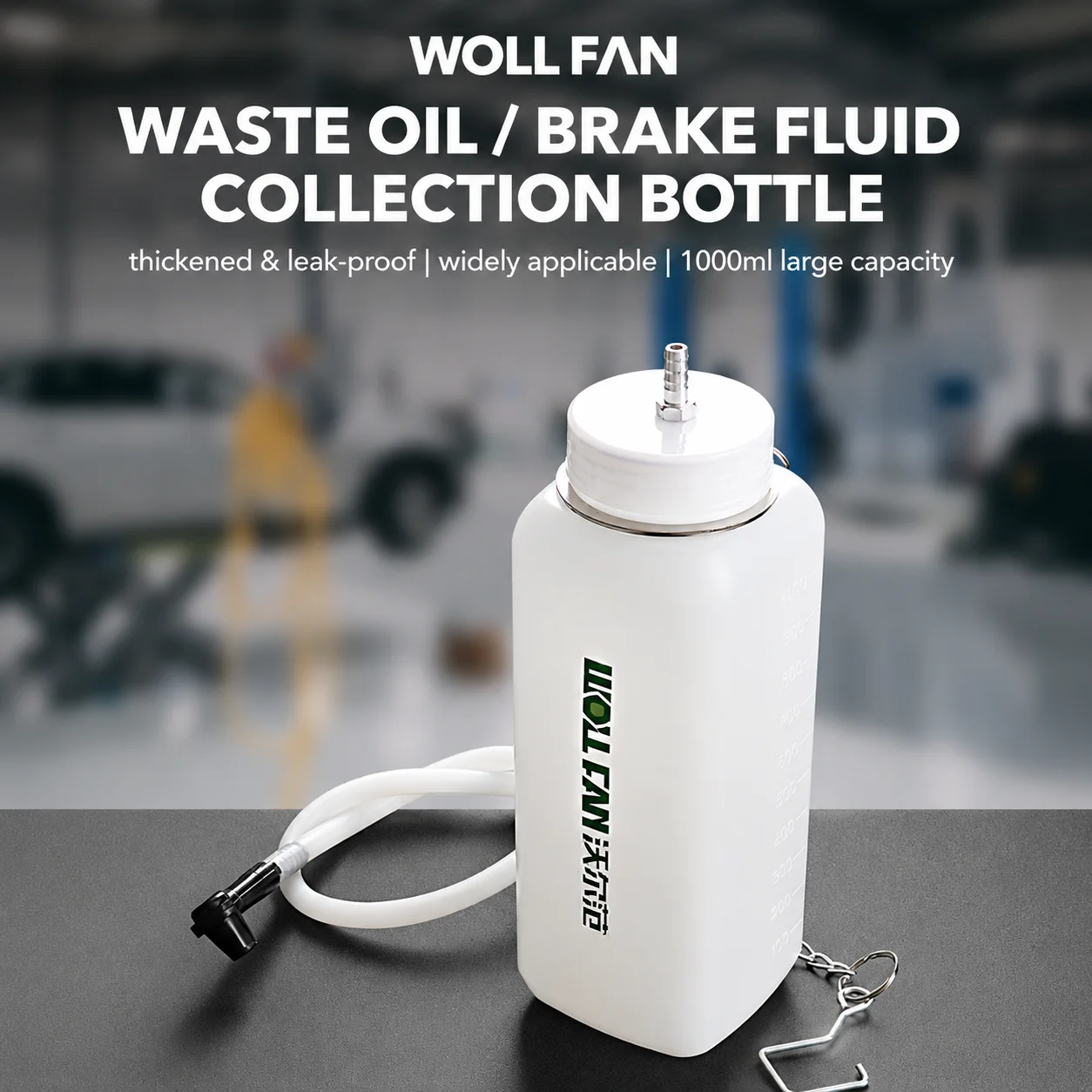 1L Waste Oil Recovery Barrel Transparent Fluid Collecting Bottle Hand Operated Liquid Extractor Container Service Repair Tool
