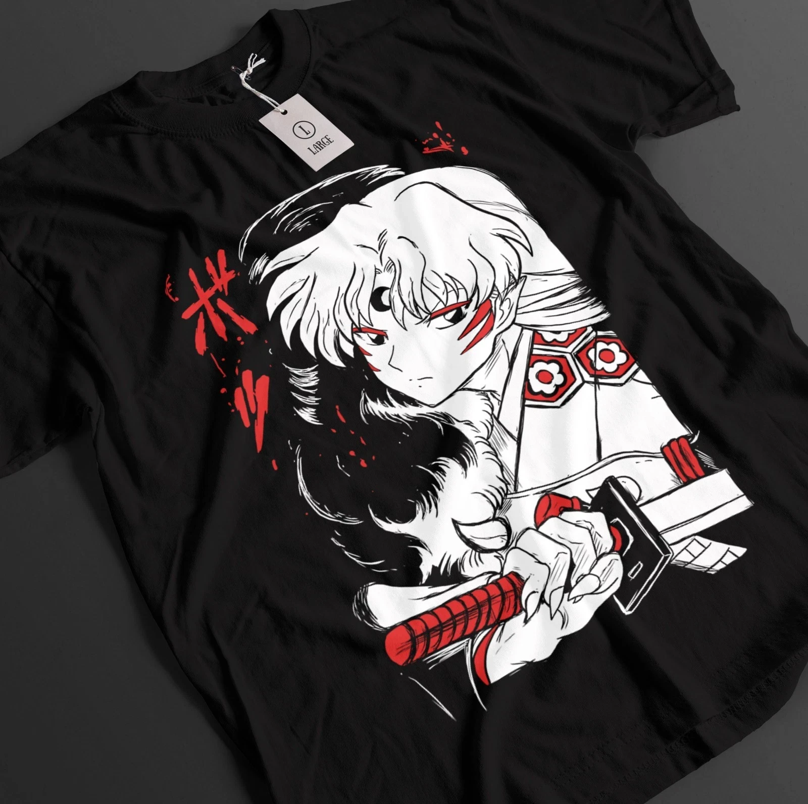 Vintage Sesshomaru Anime Retro Inuyasha Demon Lord Graphic T-Shirt Cotton Men Women Streetwear Tee