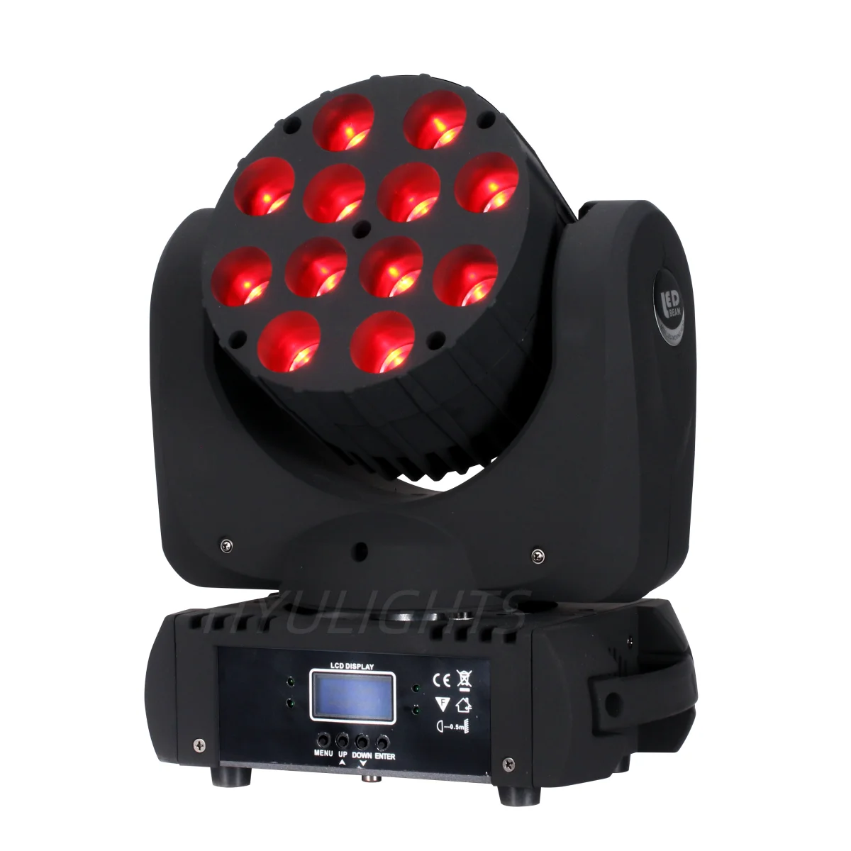 LED-Strahl waschen bewegliche Scheinwerfer 12x12w rgbw 16,7 Millionen Farbe 9/16 dmx Kanäle Disco-Partys zeigen DJ-Blitz