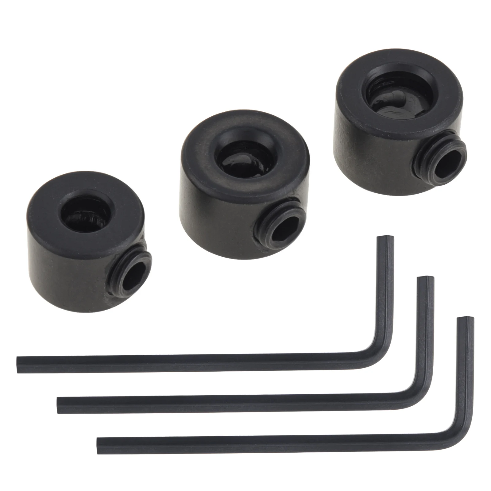 M3 / M4 / M5 Bore Drill Depth Stop with Allen Wrench, High Carbon Steel Drill Bit Depth Holder Tools