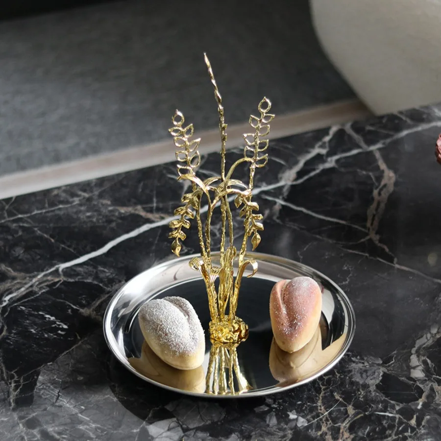 Luxury-Style New Trays Chinese-Inspired Bread Cake Creative Trays Wheat Straw Exclusive Use Handles Home Decor Plateaux ZY40TP