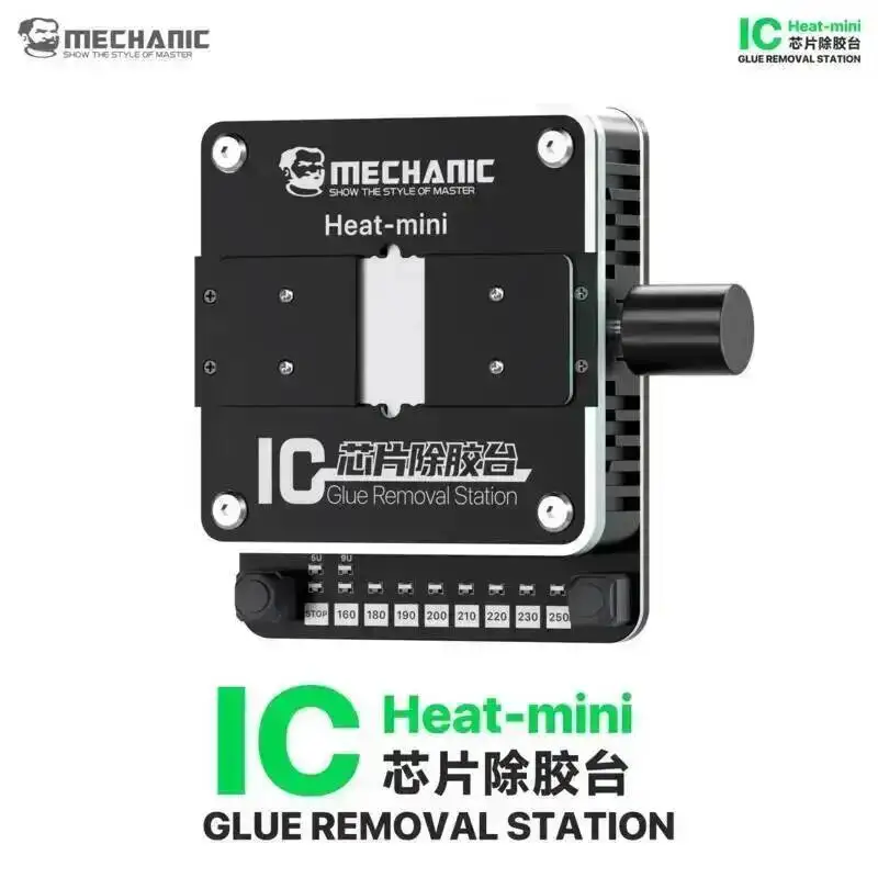 

MECHANIC Heat-Mini IC Glue Removal Station 160-250℃ Precise Temp Control No Air Gun or Soldering Iron Required Ideal for iPhone