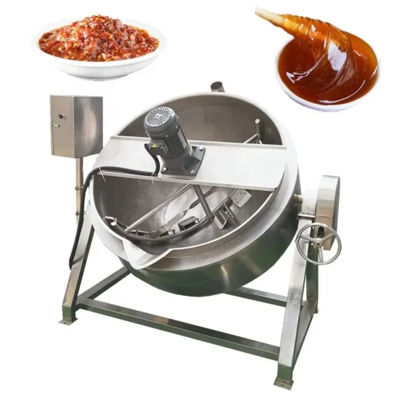 Stainless Steel Cooking Mixer Machine Electric Jacketed Kettle Customized Cooking Pot With Mixer
