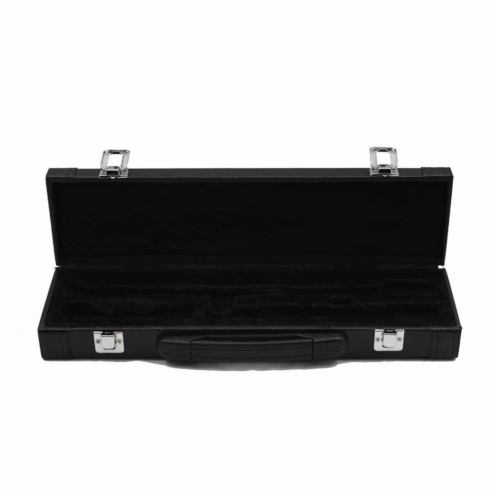 Portable Gig Bag Box Leather for Western Concert Flute with Buckle Foam Cotton Padded