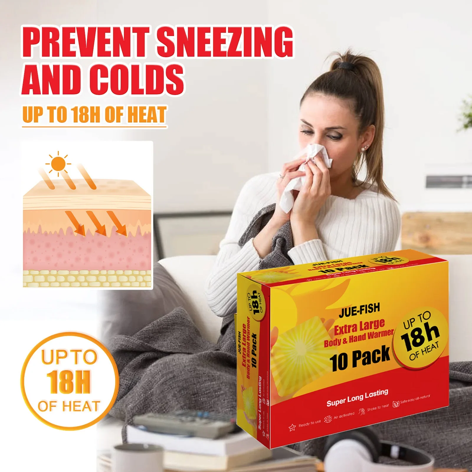 

30pcs Self-Adhesive Warm Paste Stick Fever Hand Foot Warmers Disposable Heat Packs Body Warmer Heating Pad Heating Warmer