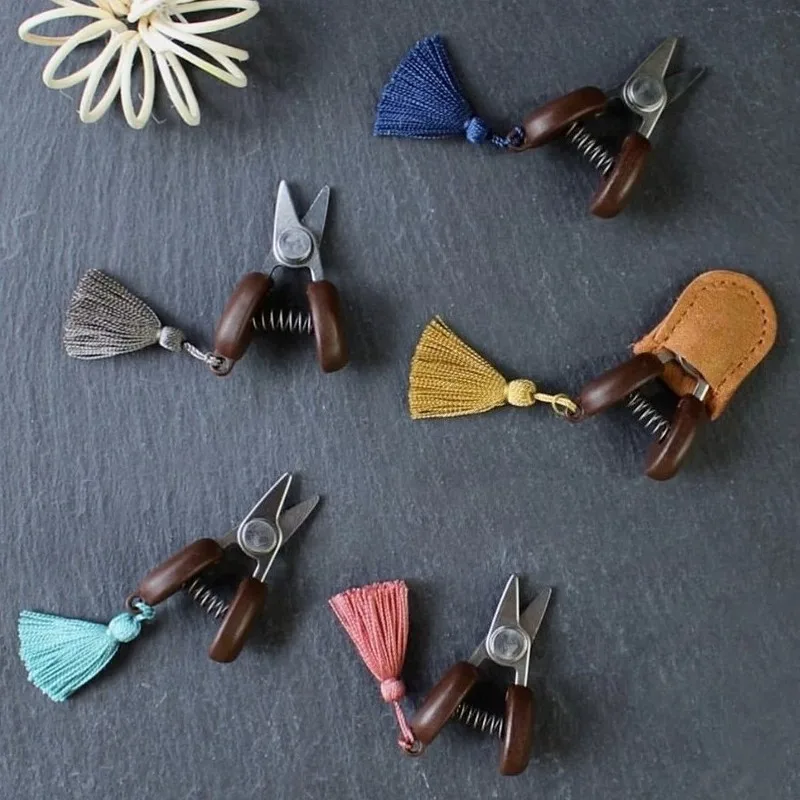 Portable Mini Embroidery Scissors Handmade Leather Fabric Cutting Thread Trimming Shears