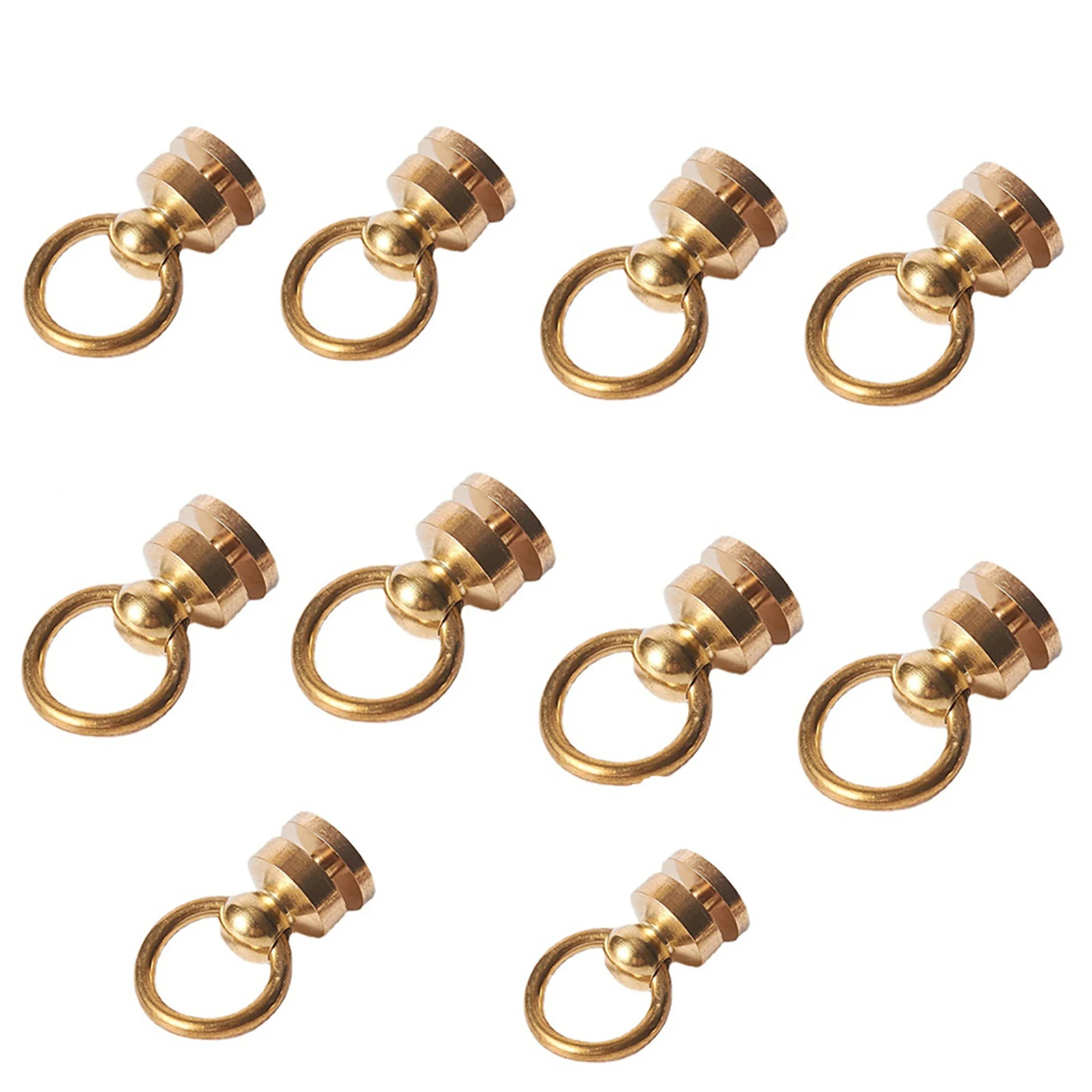 10Pcs/Set High Quality Copper Ball Nail Screwback Chicago Screw Rivet Stud with O Ring for Leather Bag Strap Belt Phone Case