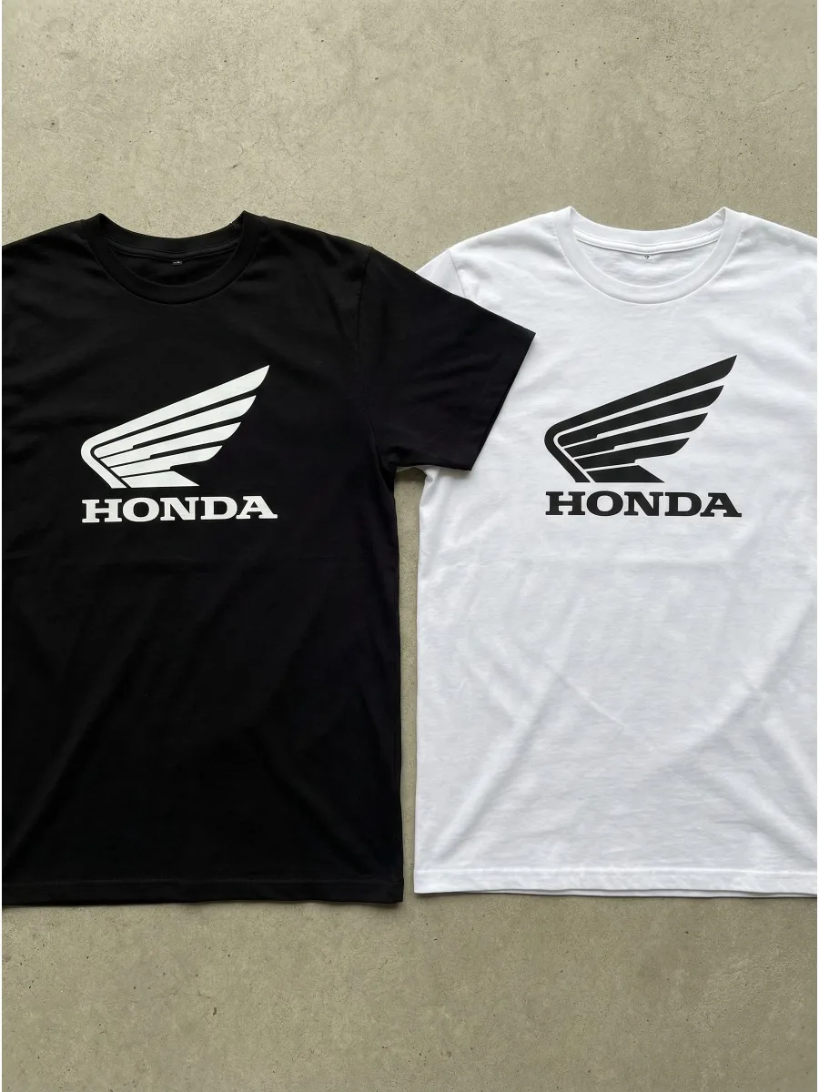 

Honda 2026 New Hot Summer T-Shirt Men Summer Cotton Tees Moto Racing Graphic T Vintage Streetwear Male Style Clothing Hot Sale