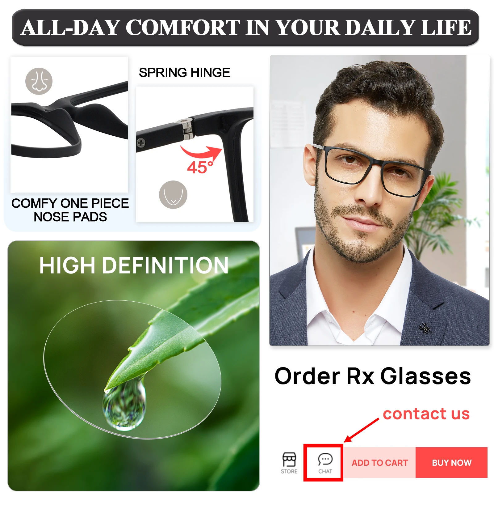 Square Frame Reading Glasses For Men Large Optical Eyeglasses Hyperopia Reading Glasses Eyewear Big Readers +1 +1.5 +2 +2.5 +3