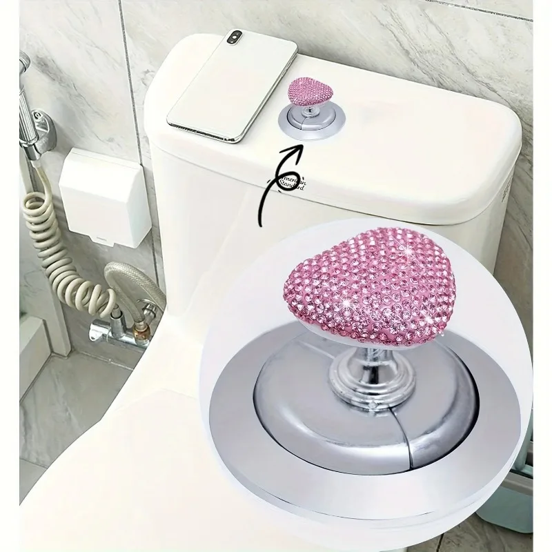 Toilet Press Assist Cute Heart Shaped Toilet Button Protecting Long Manicures Durable Tank Button Aid Bathroom Accessories