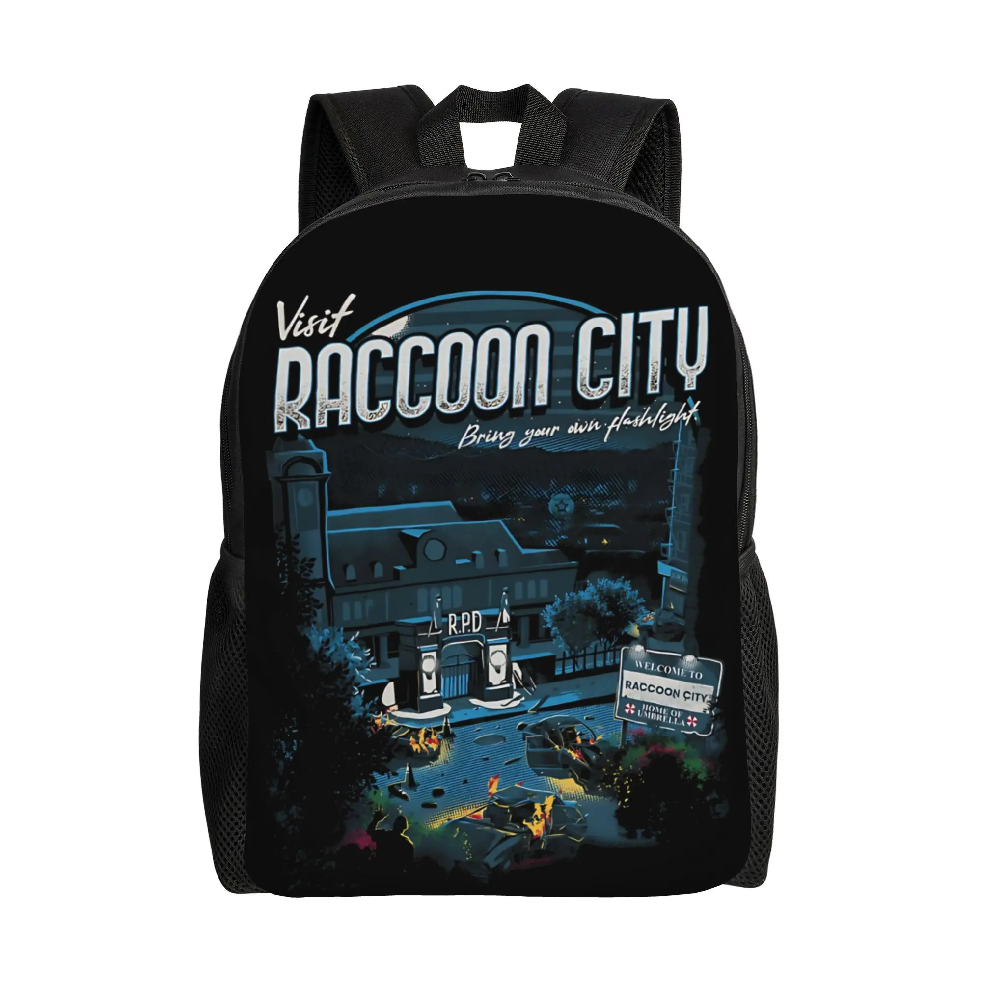 

Visit Raccoon City Resident Evil Backpack Travel Backpacks Women Men Custom Print High School Bags Kawaii Rucksack